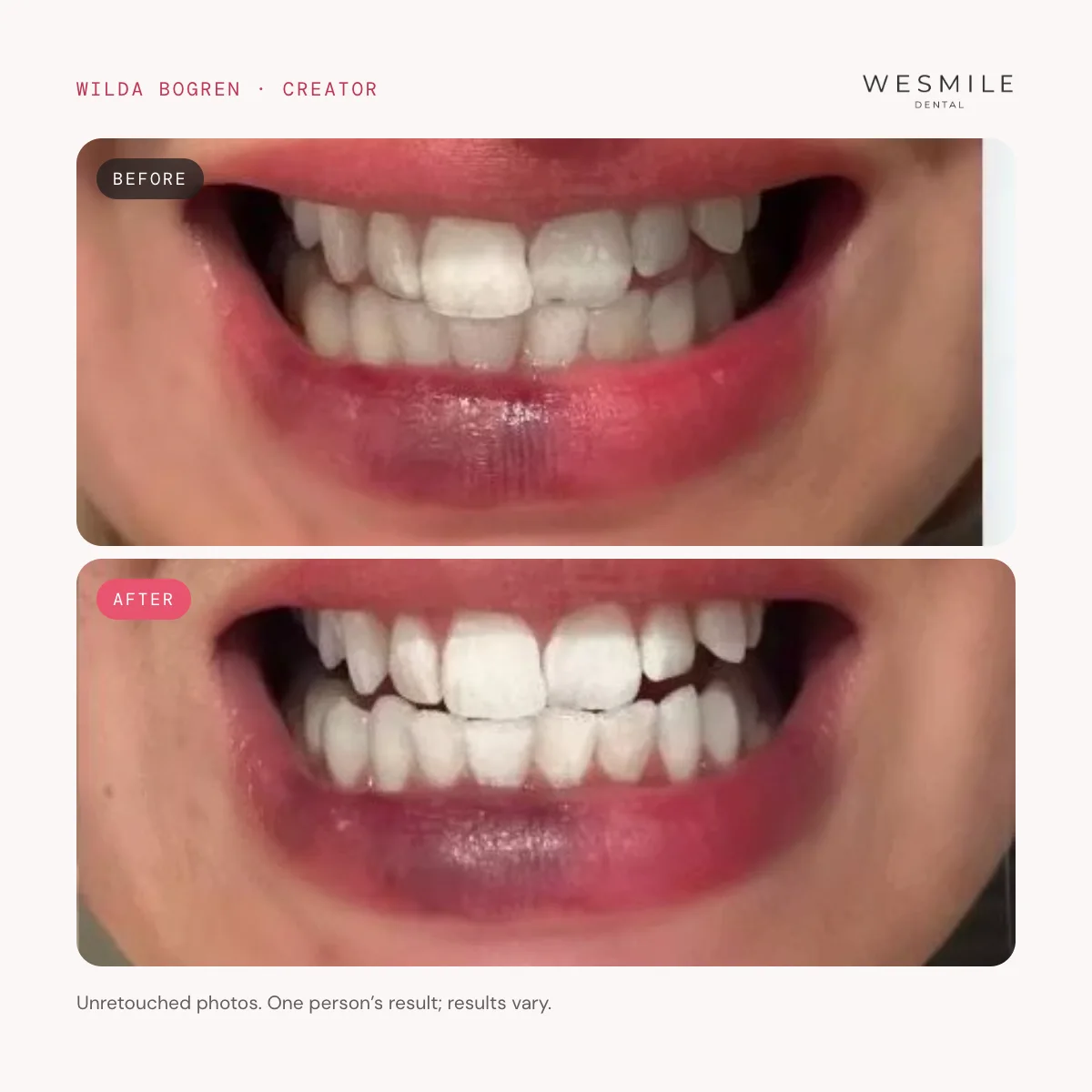 Wilda Bogren, before and after the course, creator